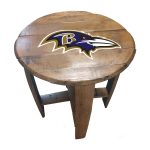 Baltimore Ravens NFL Authentic Oak Whiskey Barrel Table Made USA