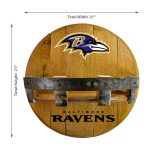 Baltimore Ravens Oak Whiskey Barrel Bar Shelf