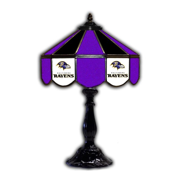 Baltimore Ravens Tiffany Style 21 inch Glass Table Lamp