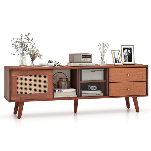 Bamboo TV Stand with Storage for TVs up to 65 Inch 11 Bamboo TV Stand with Storage for TVs up to 65 Inch - Image 11