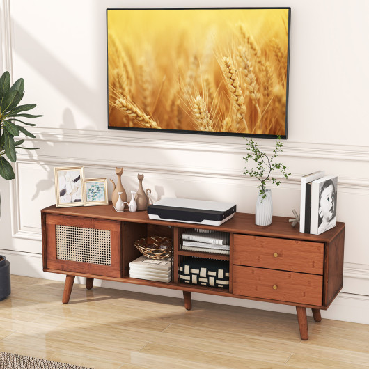 Bamboo TV Stand with Storage for TVs up to 65 Inch 8 Bamboo TV Stand with Storage for TVs up to 65 Inch - Image 8