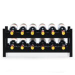 Bamboo Wine Rack Holds 12 Bottles with Space-Saving Design