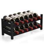 Bamboo Wine Rack Holds 12 Bottles with Space-Saving Design