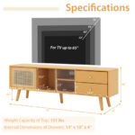 Bamboo TV Stand with Storage for TVs up to 65 Inch 19 Bamboo TV Stand with Storage for TVs up to 65 Inch