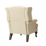 Baptist Beige Genuine Leather Accent Armchair