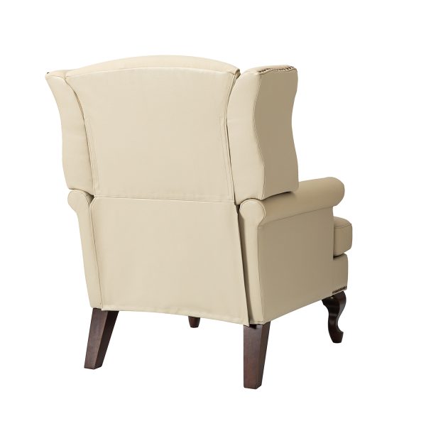 Baptist Beige Genuine Leather Accent Armchair 2