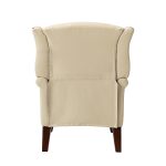 Baptist Beige Genuine Leather Accent Armchair