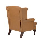 Baptist Camel Genuine Leather Nailhead Trim Armchair