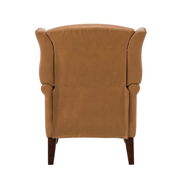 Baptist Camel Genuine Leather Nailhead Trim Armchair 3