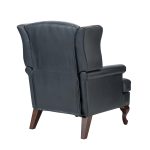 Baptist Navy Genuine Leather Nailhead Trim Accent Armchair