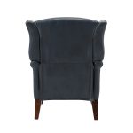 Baptist Navy Genuine Leather Nailhead Trim Accent Armchair