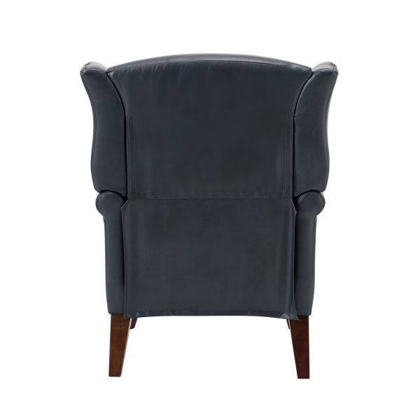 Baptist Navy Genuine Leather Nailhead Trim Accent Armchair 3