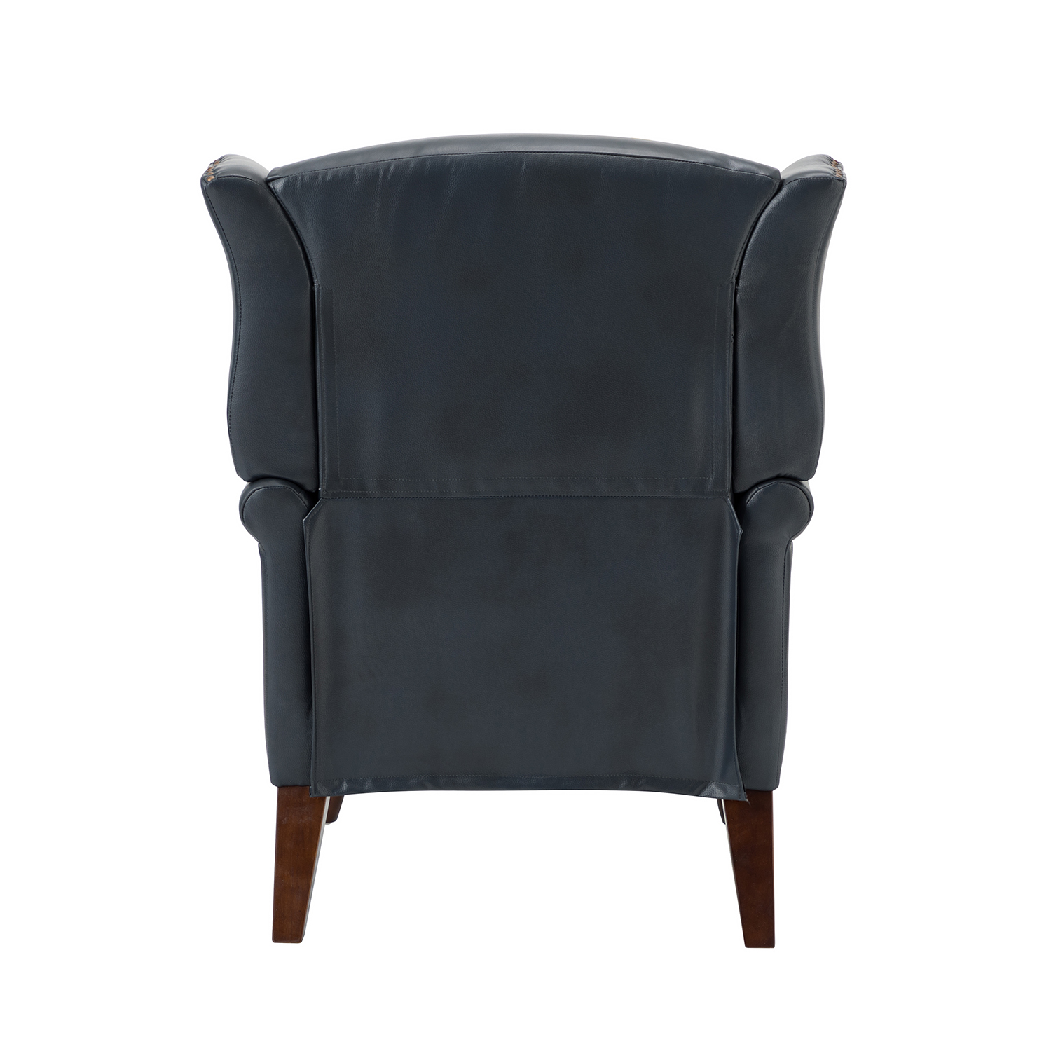 Baptist Navy Genuine Leather Nailhead Trim Accent Armchair 4 Baptist Navy Genuine Leather Nailhead Trim Accent Armchair - Image 4