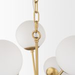 Barbara Brushed Gold Metal w/ Frosted Glass Globes 11-Light Chandelier