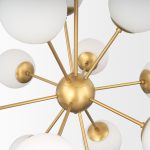 Barbara Brushed Gold Metal w/ Frosted Glass Globes 11-Light Chandelier