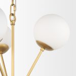 Barbara Brushed Gold Metal w/ Frosted Glass Globes 11-Light Chandelier