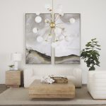 Barbara Brushed Gold Metal w/ Frosted Glass Globes 18-Light Chandelier
