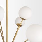 Barbara Brushed Gold Metal w/ Frosted Glass Globes 18-Light Chandelier