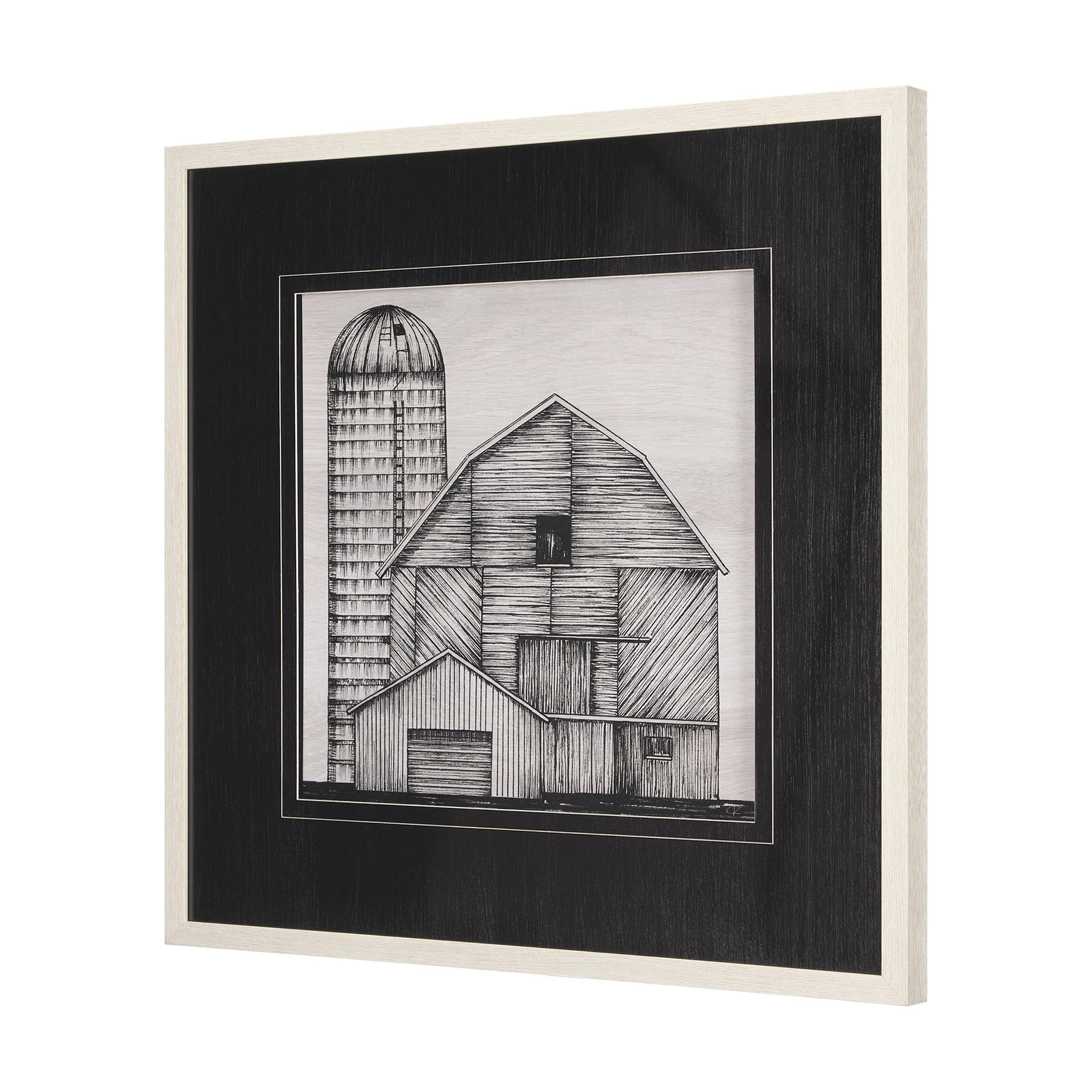 Barn Buildings I by Mercana Studio a Hand Embelished Textured Framed Art Print Matted under Glass 3 Barn Buildings I by Mercana Studio a Hand Embelished Textured Framed Art Print Matted under Glass - Image 3