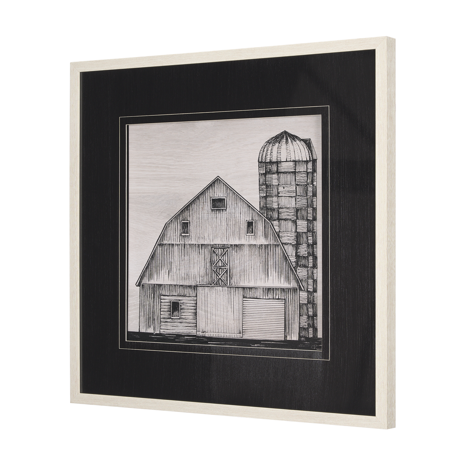 Barn Buildings II by Mercana Studio a Hand Embelished Textured Framed Art Print Matted under Glass 2 Barn Buildings II by Mercana Studio a Hand Embelished Textured Framed Art Print Matted under Glass - Image 2