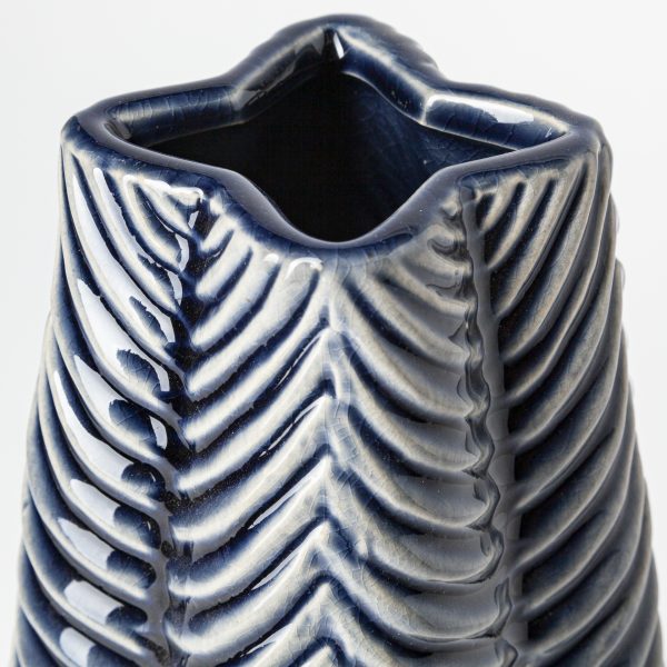 Bashir I Small Dark Navy Gloss Ceramic Vase 6