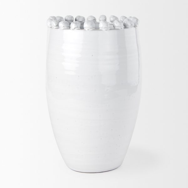 Basin Large Off White Glazed Vase 6