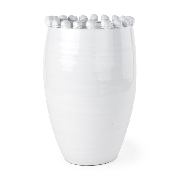 Basin Large Off White Glazed Vase
