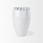 Basin Medium Off-White Glazed Vase