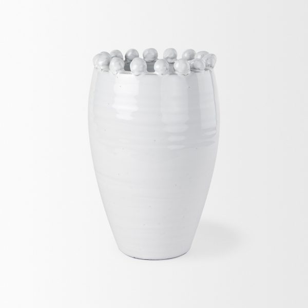 Basin Medium Off White Glazed Vase 5