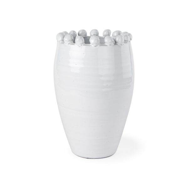 Basin Medium Off White Glazed Vase