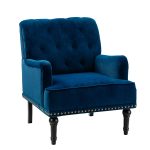 Battista Navy Velvet Glam Nailhead Accent Chair 7 Battista Navy Velvet Glam Nailhead Accent Chair