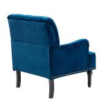 Battista Navy Velvet Glam Nailhead Accent Chair 8 Battista Navy Velvet Glam Nailhead Accent Chair