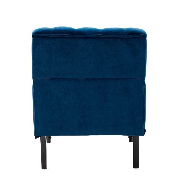 Battista Navy Velvet Glam Nailhead Accent Chair 3