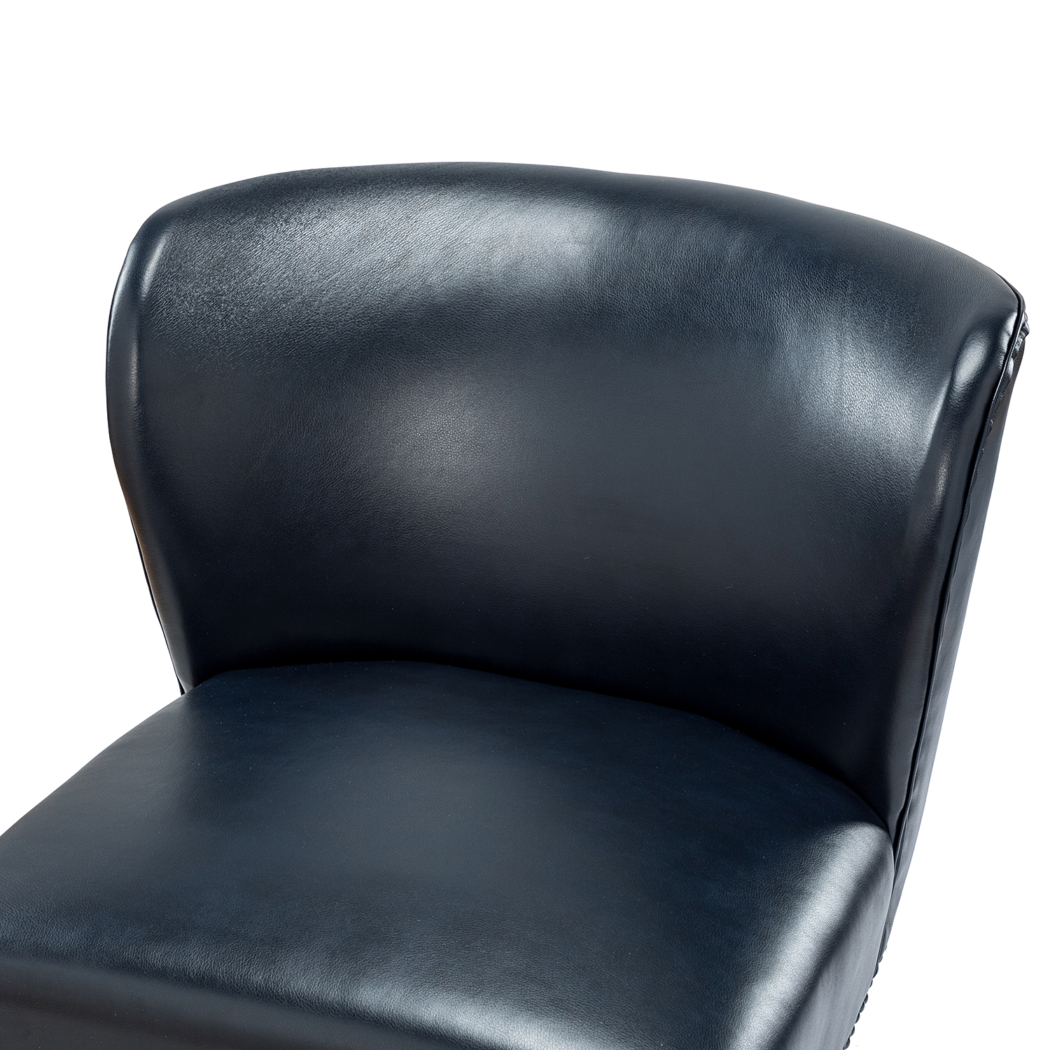 Beatrice Navy Faux Leather Nailhead Trim Accent Chair 5 Beatrice Navy Faux Leather Nailhead Trim Accent Chair - Image 5