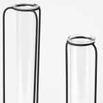 Beeker Set Of Three Black Metal Test Tube Style Vases