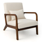 Ergonomic Rubber Wood Accent Chair with Lumbar Pillow 8 Ergonomic Rubber Wood Accent Chair with Lumbar Pillow
