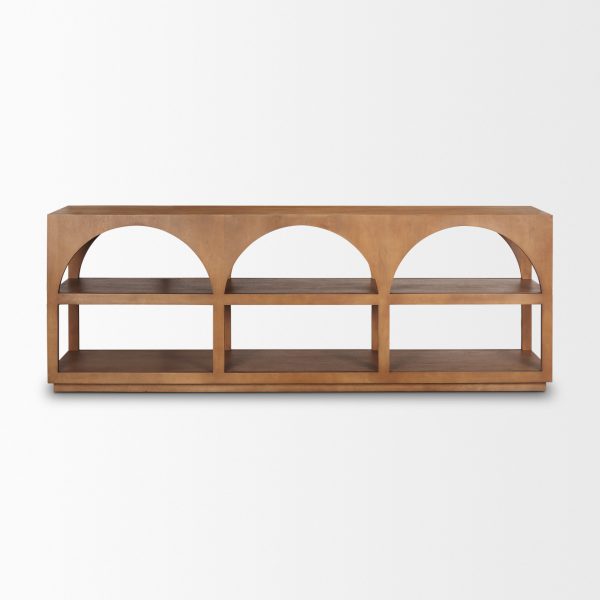 Bela Large Arched Console Table Medium Brown Wood 5