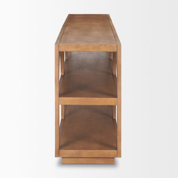 Bela Large Arched Console Table Medium Brown Wood 6