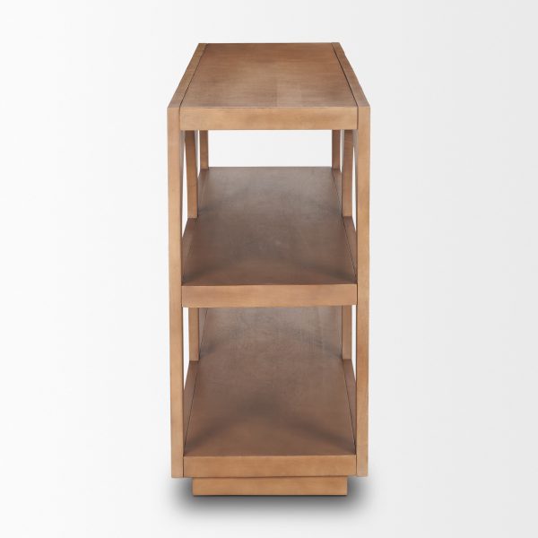 Bela Small Arched Console Table Medium Brown Wood 4