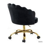 Belanda Black Velvet Tufted Flower Back Swivel Task Chair 8 Belanda Black Velvet Tufted Flower Back Swivel Task Chair