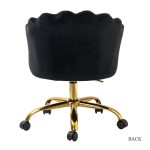 Belanda Black Velvet Tufted Flower Back Swivel Task Chair 9 Belanda Black Velvet Tufted Flower Back Swivel Task Chair