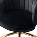 Belanda Black Velvet Tufted Flower Back Swivel Task Chair 10 Belanda Black Velvet Tufted Flower Back Swivel Task Chair