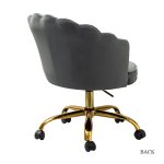 Belanda Grey Velvet Tufted Flower Back Swivel Task Chair 8 Belanda Grey Velvet Tufted Flower Back Swivel Task Chair
