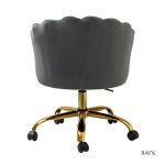 Belanda Grey Velvet Tufted Flower Back Swivel Task Chair 9 Belanda Grey Velvet Tufted Flower Back Swivel Task Chair