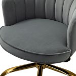 Belanda Grey Velvet Tufted Flower Back Swivel Task Chair 10 Belanda Grey Velvet Tufted Flower Back Swivel Task Chair