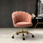 Belanda Pink Velvet Tufted Flower Back Swivel Task Chair 6 Belanda Pink Velvet Tufted Flower Back Swivel Task Chair