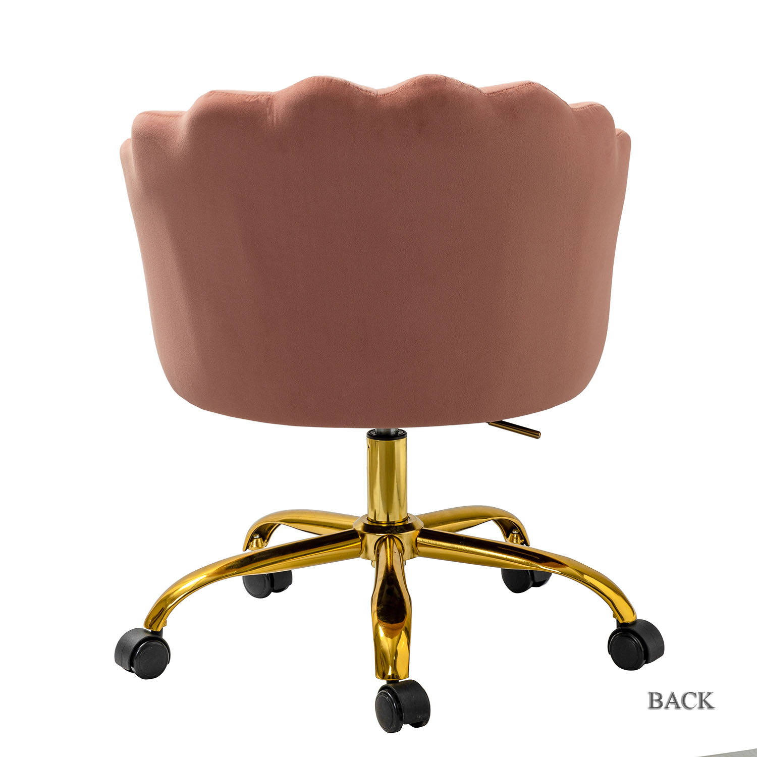 Belanda Pink Velvet Tufted Flower Back Swivel Task Chair 4 Belanda Pink Velvet Tufted Flower Back Swivel Task Chair - Image 4