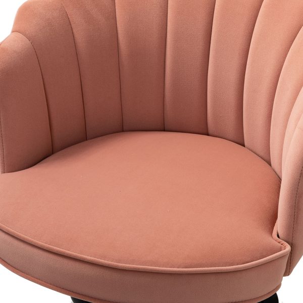 Belanda Pink Velvet Tufted Flower Back Swivel Task Chair 4