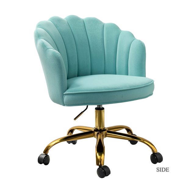 Belanda Sage Velvet Flower Back Tufted Swivel Office Task Chair 1