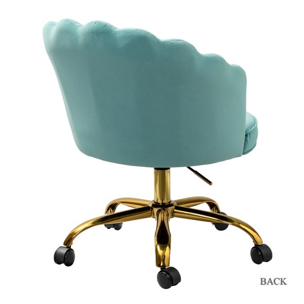 Belanda Sage Velvet Flower Back Tufted Swivel Office Task Chair 2